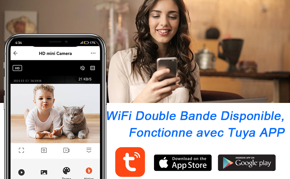 Nisanuki Caméra Espion WiFi, 5G Mini Caméra Cachée sans Fil 1080P, DIY