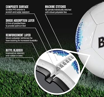 Biggz Digital Soccer Ball Size 5 with Hand Pump - Pack of 12 or 50