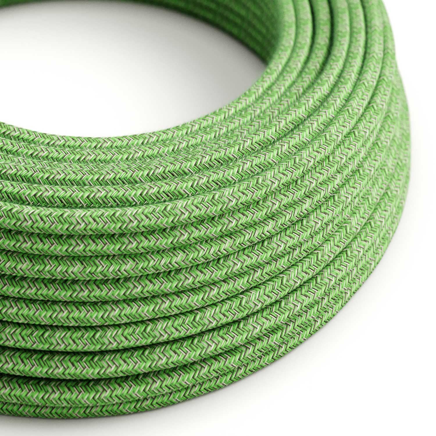 Creative-Cables L'originale cavo elettrico rivestito in tessuto 2 x 0,75 mm² (20 m, Pixel Verde Bronte RX08) – Rotondo, effetto seta – Sicurezza certificata, made in Italy
