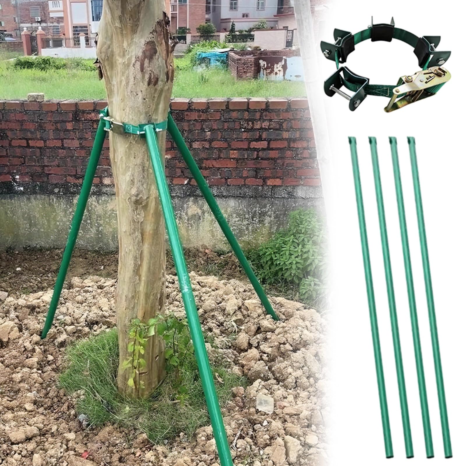 LZMZMQ Baumstütze Windfeste Kleine Baumstütze, Baumpfosten Mit Schrauben, Stützpfahl Für Schief Wachsende/Neue/Junge Bäume, Hält Den Baum Aufrecht(2.4m/7.8ft)