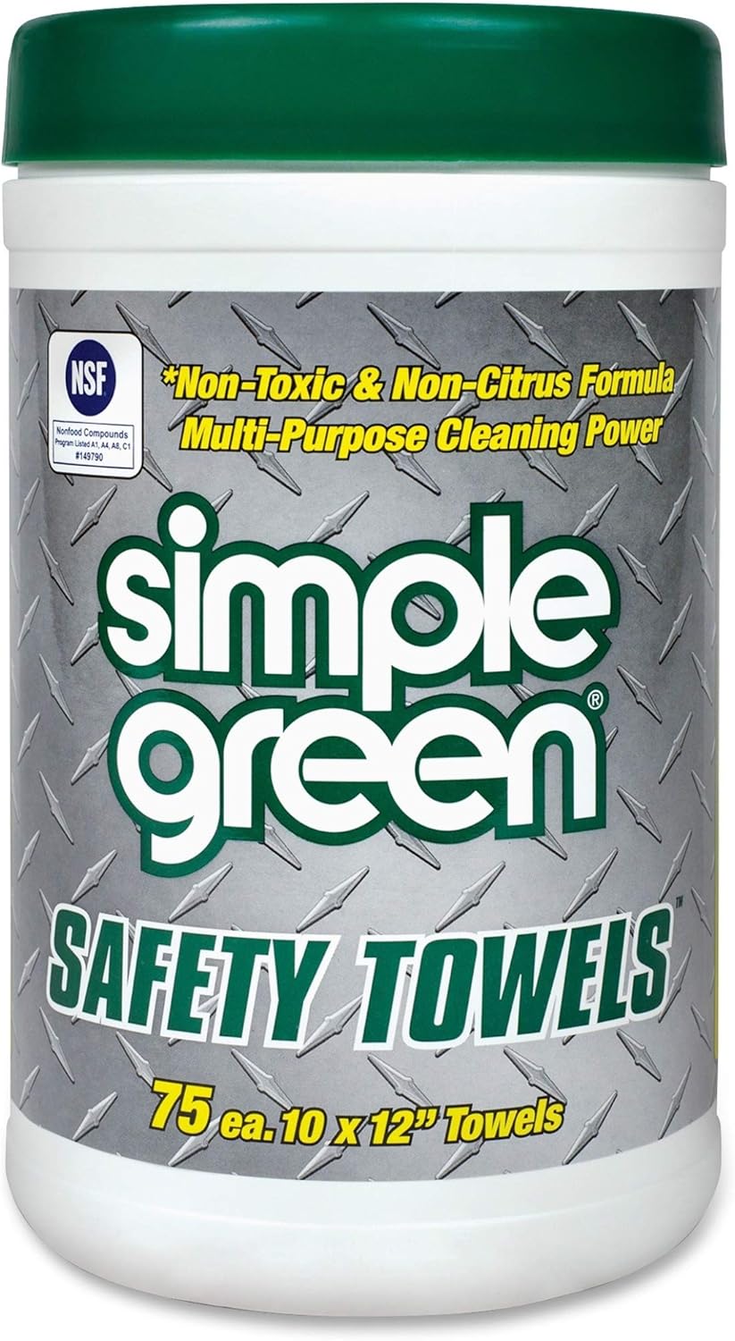 Simple Green Safety Towels, 10 x 11 3/4, 75/Canister, 1Each