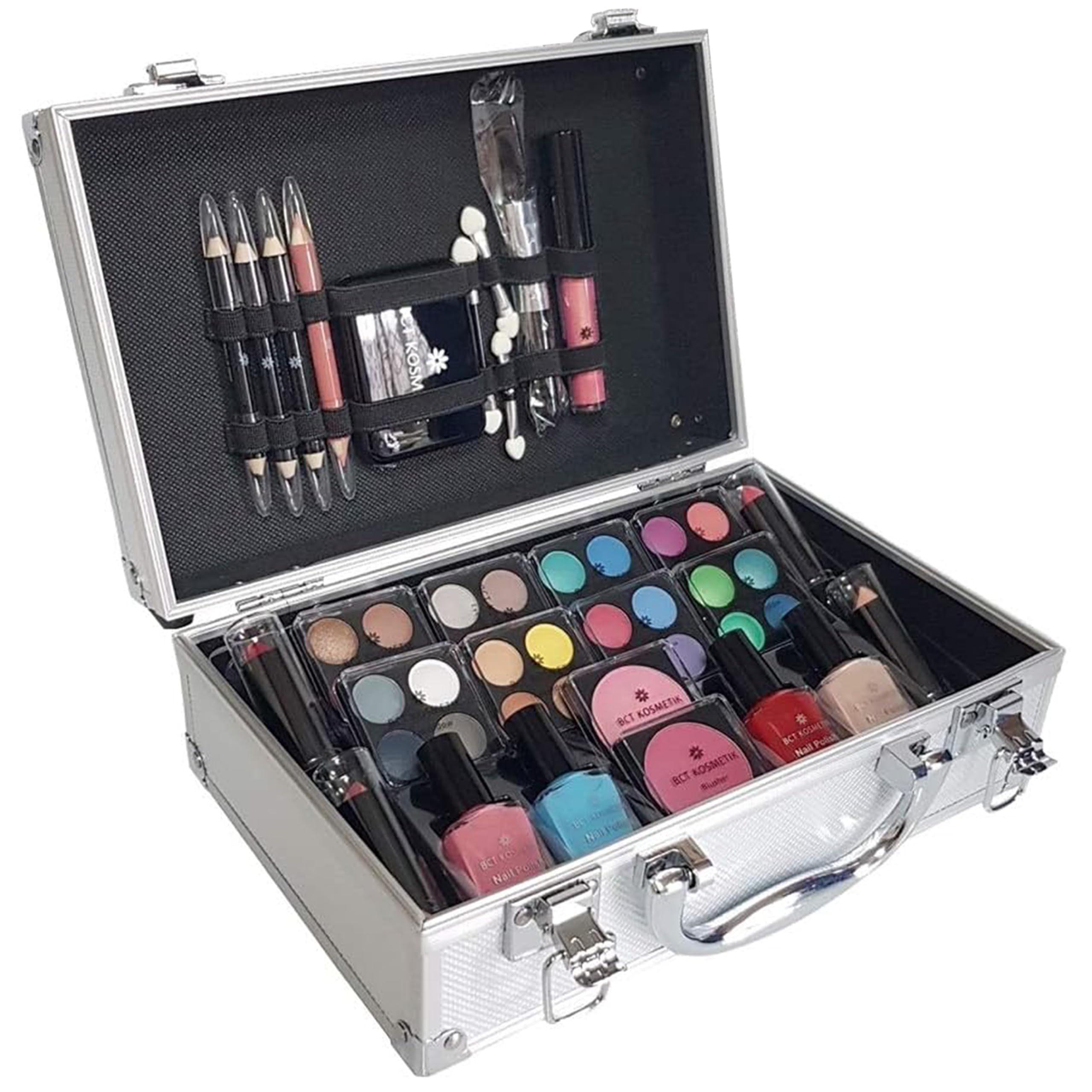 BCT-Kosmetik 52 Makeup Set with Travel Vanity Box Set Professional Carry & Storage Train Case Beauty Makeup Cosmetic & Tools for Gift Travel Make Up Carry Box Christmas