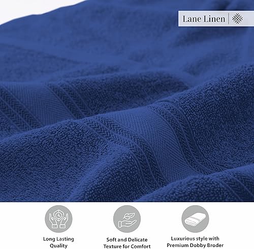 Miniatura 8 de LANE LINEN Juego de 4 toallas de baño 100% algodón (35 x 66 pulgadas), juego de toallas de baño extragrandes de algodón sin torsión, secado rápido,