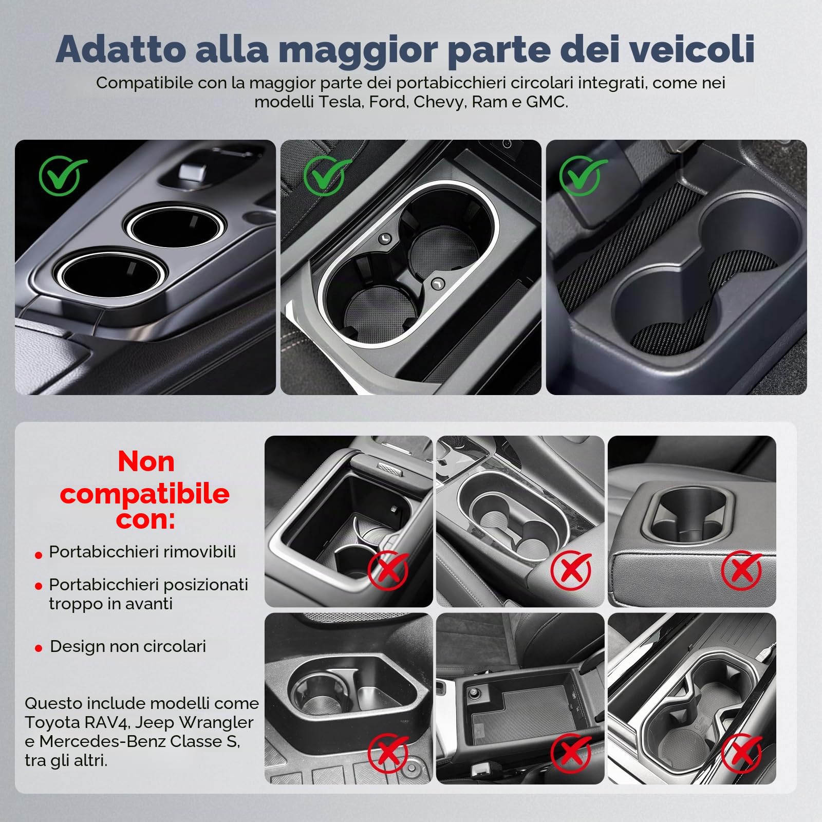 Supporto da auto per laptop,tavolino portabicchieri in legno con rotazione a 360°Tavolino da auto e vassoio portaoggetti compatibile con Tesla Model,Ford e la maggior parte dei veicoli