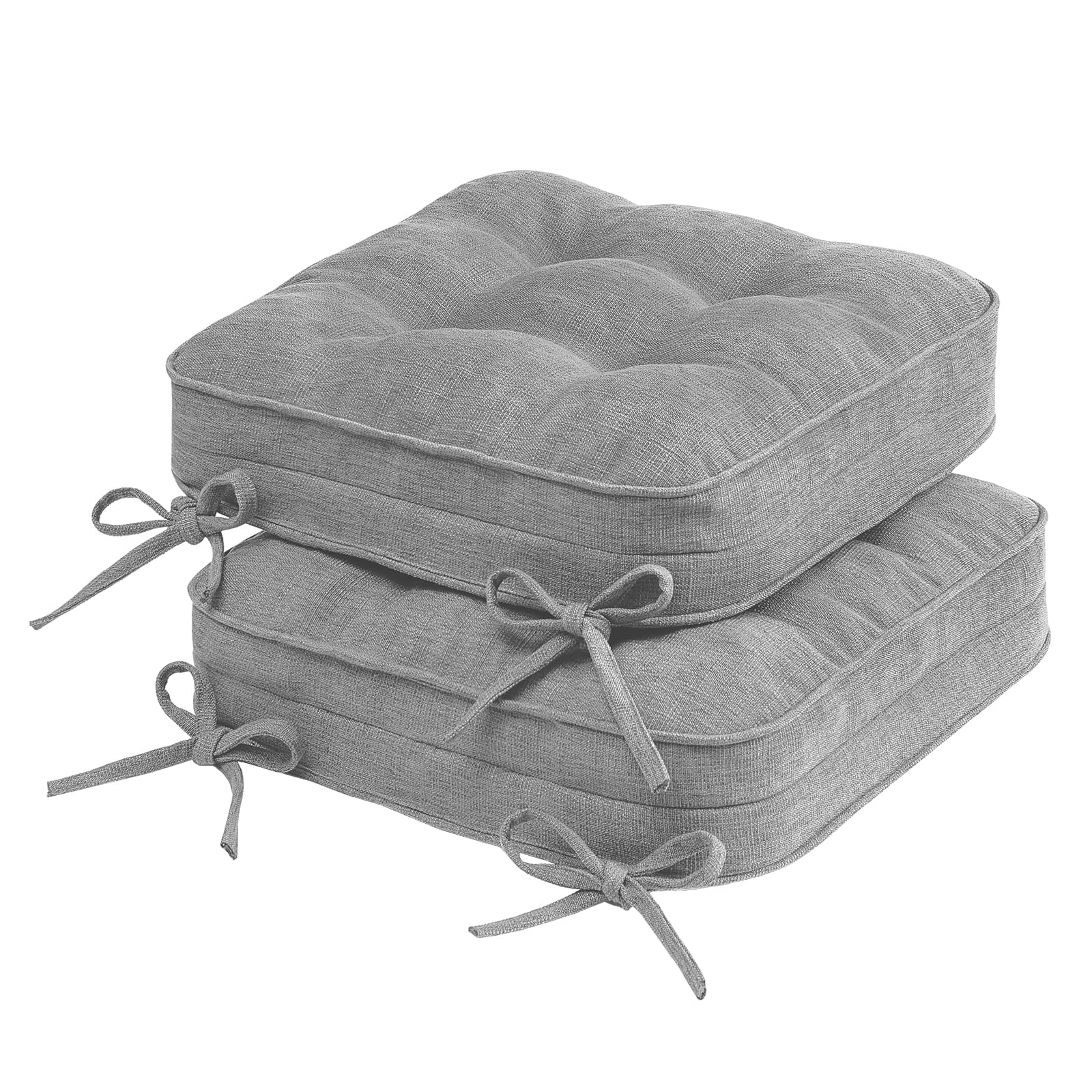 (Similar image) downluxe Chair Cushions for Dining Chairs with Ties, Non-Slip Memory Foam Chair Cushions, Tufted Seat Cushions for Kitchen Chairs, Dual-Layer Chair Pads, 16.5” x 16.5” x 3”, Set of 2, Light Grey