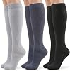 CAMBIVO 3 Pairs Compression Socks for Men and Women 8-15 mmHg, Flight Socks Compression Stockings for Work, flying, Running, Hiking, Recovery, Daily Wear, Active Lifestyles