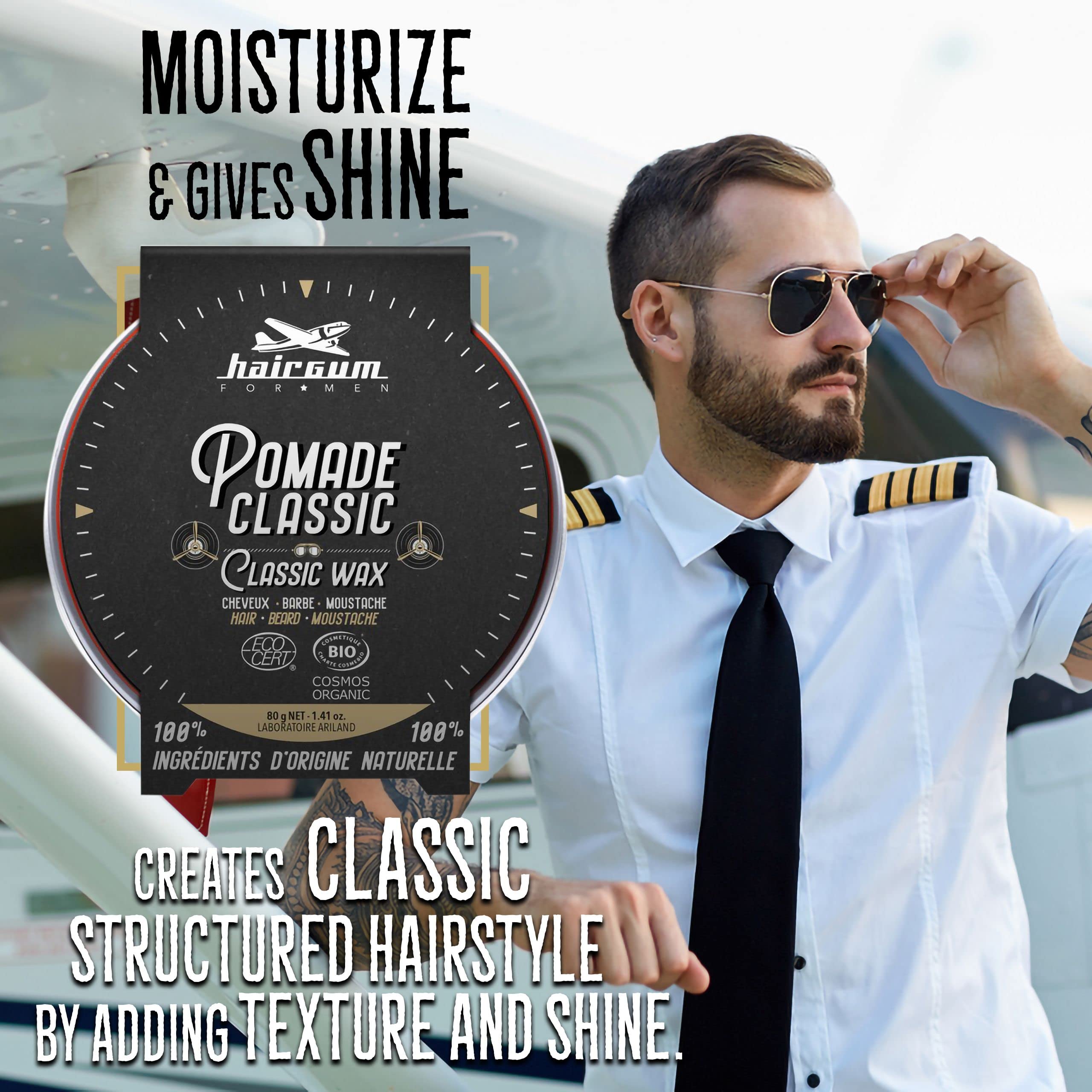 Pommade coiffante cheveux, barbe et moustache Hairgum 80g