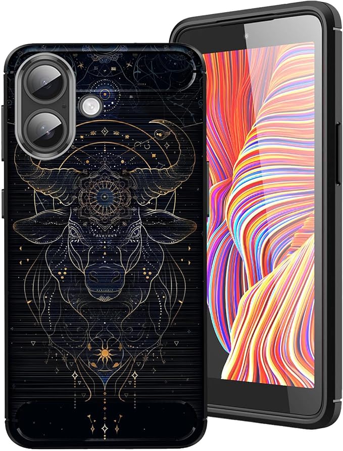 for iPhone 17 Brushed Texture Case,Ultra-Thin and Soft TPU Phone Cover Designed for iPhone 17,Zodiac Sign of Taurus