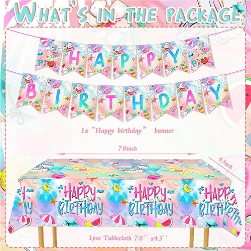 Miniatura 3 de Decoraciones de fiesta de cumpleaños de piscina de verano, platos de cumpleaños temáticos de verano, servilleta, pancarta, tazas, globos y