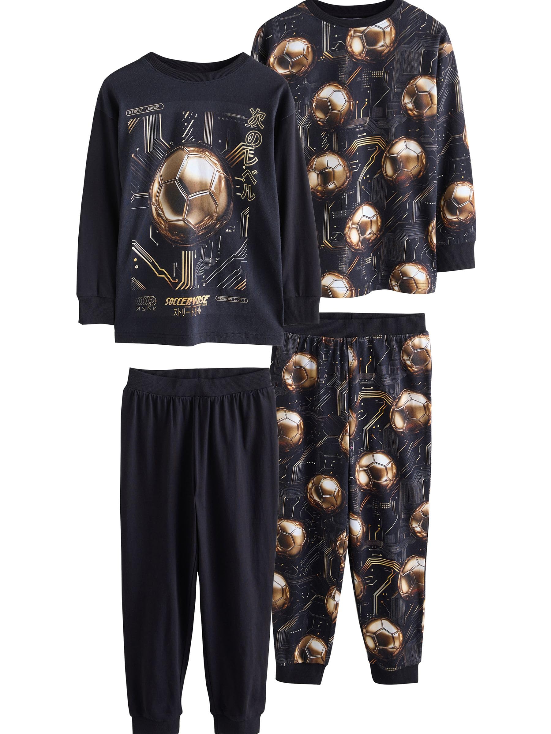 NEXT Jungen Schlafanzüge mit Langen Ärmeln, 2er-Pack