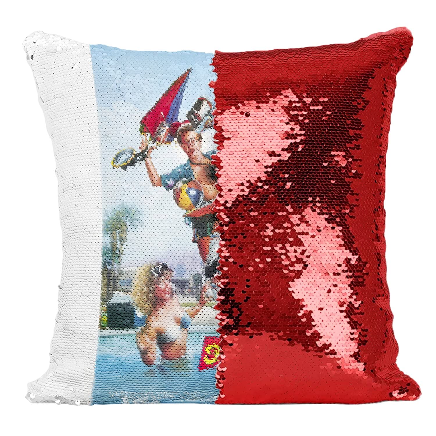 Coussin Paillettes Rouge Rétro Idéal pour Décorer Votre Salon Cinéma