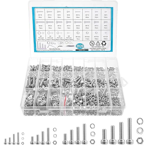Miniatura 7 de Surtido de tornillos métricos, tornillos y tuercas, surtido de tornillos métricos M2 M3 M4 M5, aleación de acero 12.9 chapado en zinc negro,