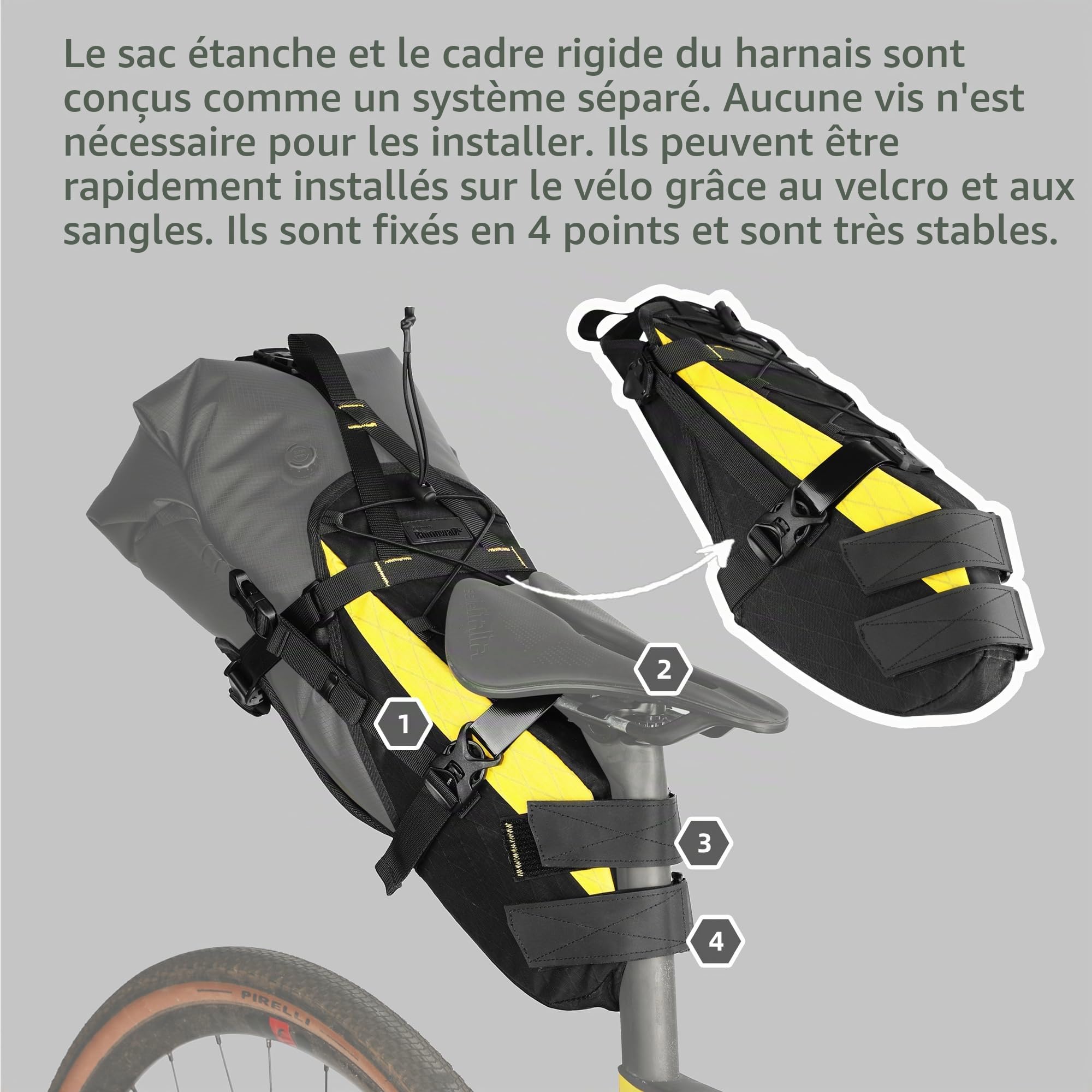 Rhinowalk Sac de selle de vélo étanche pour vélo de montagne et vélo de route
