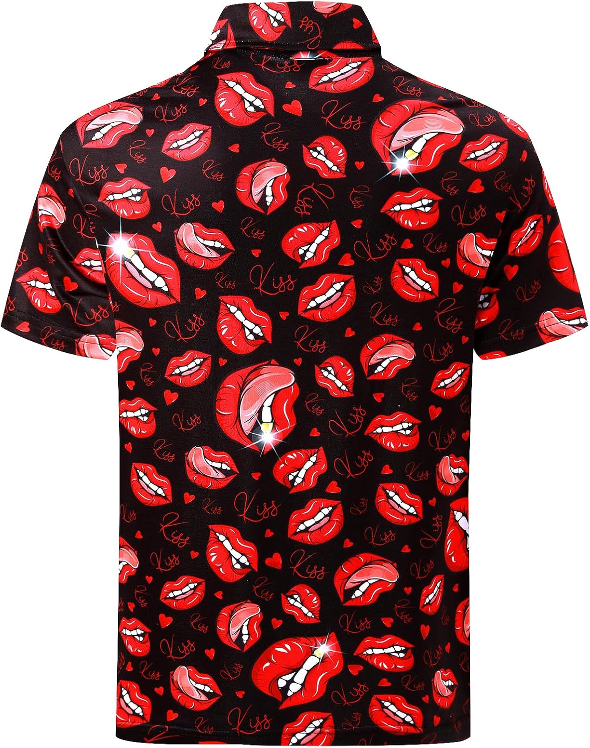 Funny World Mens Valentine Polo Shirts Short Sleeve Golf - Image 2