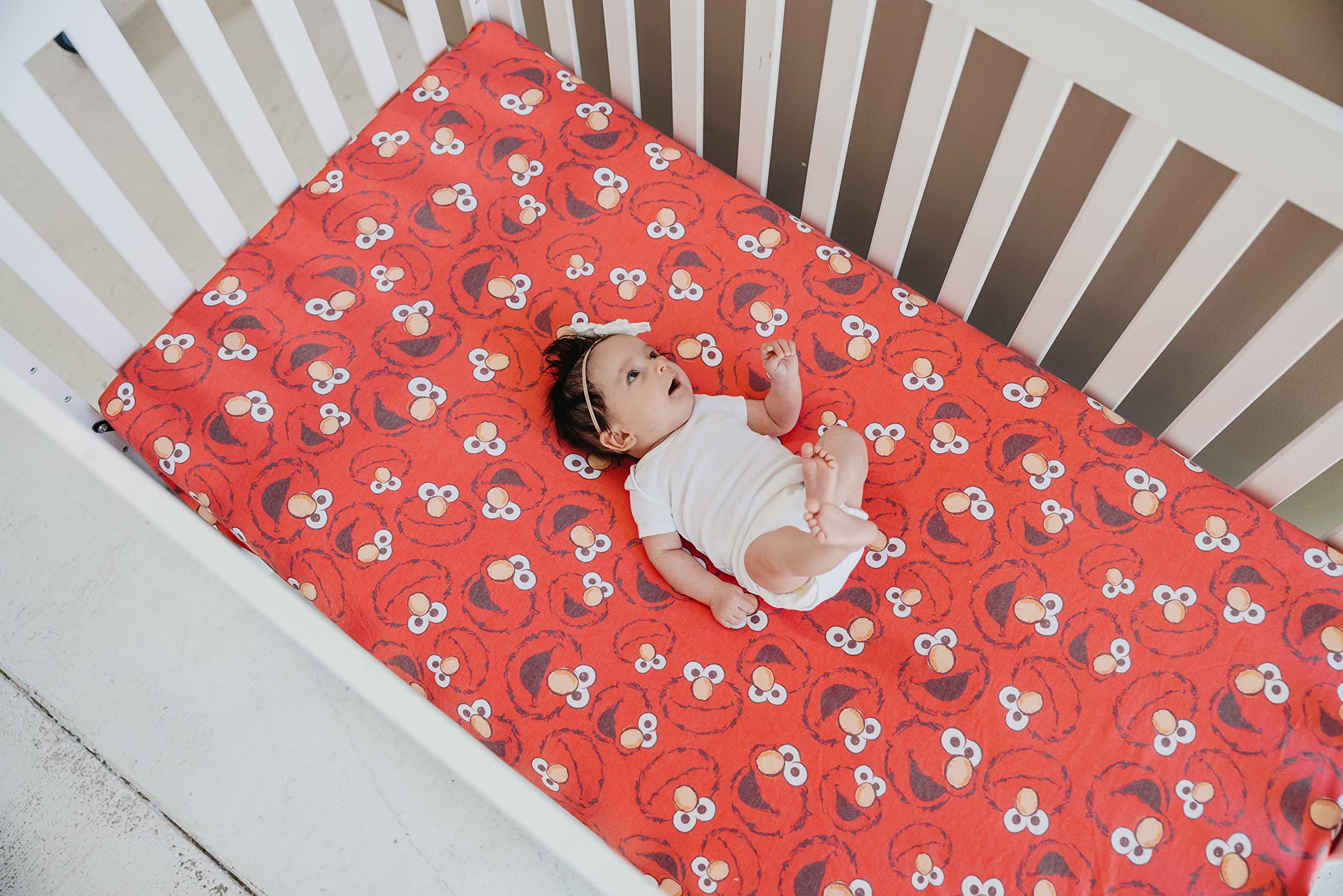 Copper Pearl - Sábana bajera ajustable para cuna/sábana para niños pequeños "Elmo"