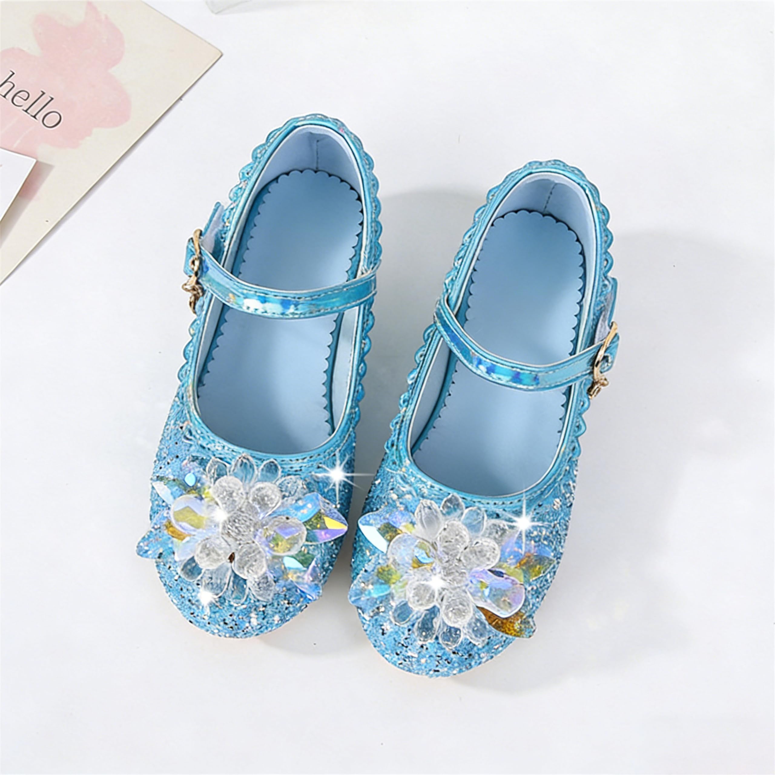 Déguisement Doux Chaussures Enfant Paillettes de Princesse Comfortable Mariage Noël Fête Anniversaire Carnaval Cérémonie Fête Cadeau Fille Ballerines Cosplay pour Enfant Costume