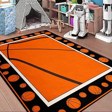 Basketball Rug for Bedroom - Basketball Rug Sports Carpet Rugs, 3'×5'