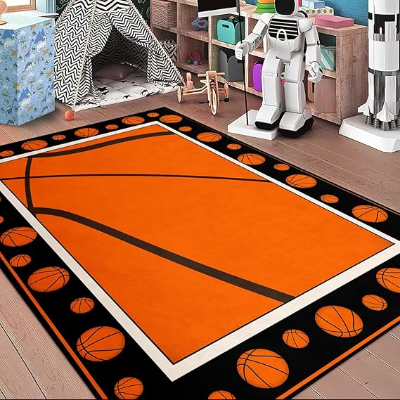 Basketball Rug for Bedroom - Basketball Rug Sports Carpet Rugs, 3'×5'