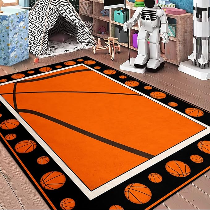 Basketball Rug for Bedroom - Basketball Rug Sports Carpet Rugs, 3'×5'