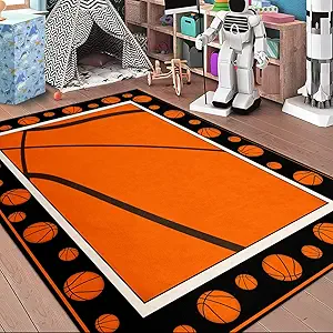 Basketball Rug for Bedroom - Basketball Rug Sports Carpet Rugs, 3'×5'