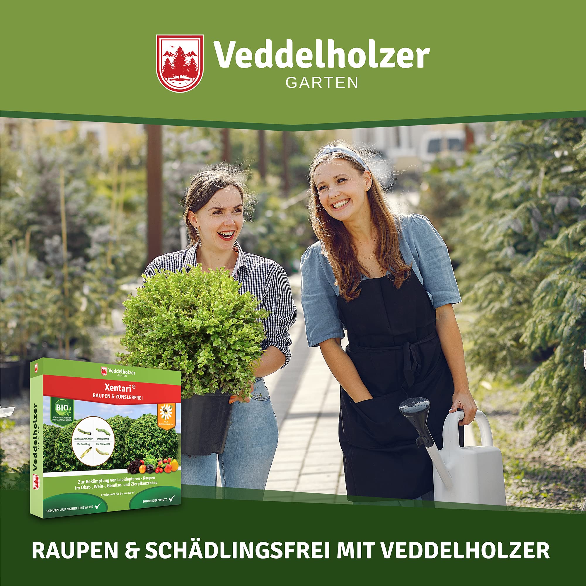 Veddelholzer Xentari® 16 x 2g Raupen & Zünslerfrei gegen Buchsbaumzünsler, Raupen & Schadraupen. Xentari Raupenfrei Buchsbaumzünsler Spritmittel für Bio Landbau geeignet Nicht Bienengefährlich.