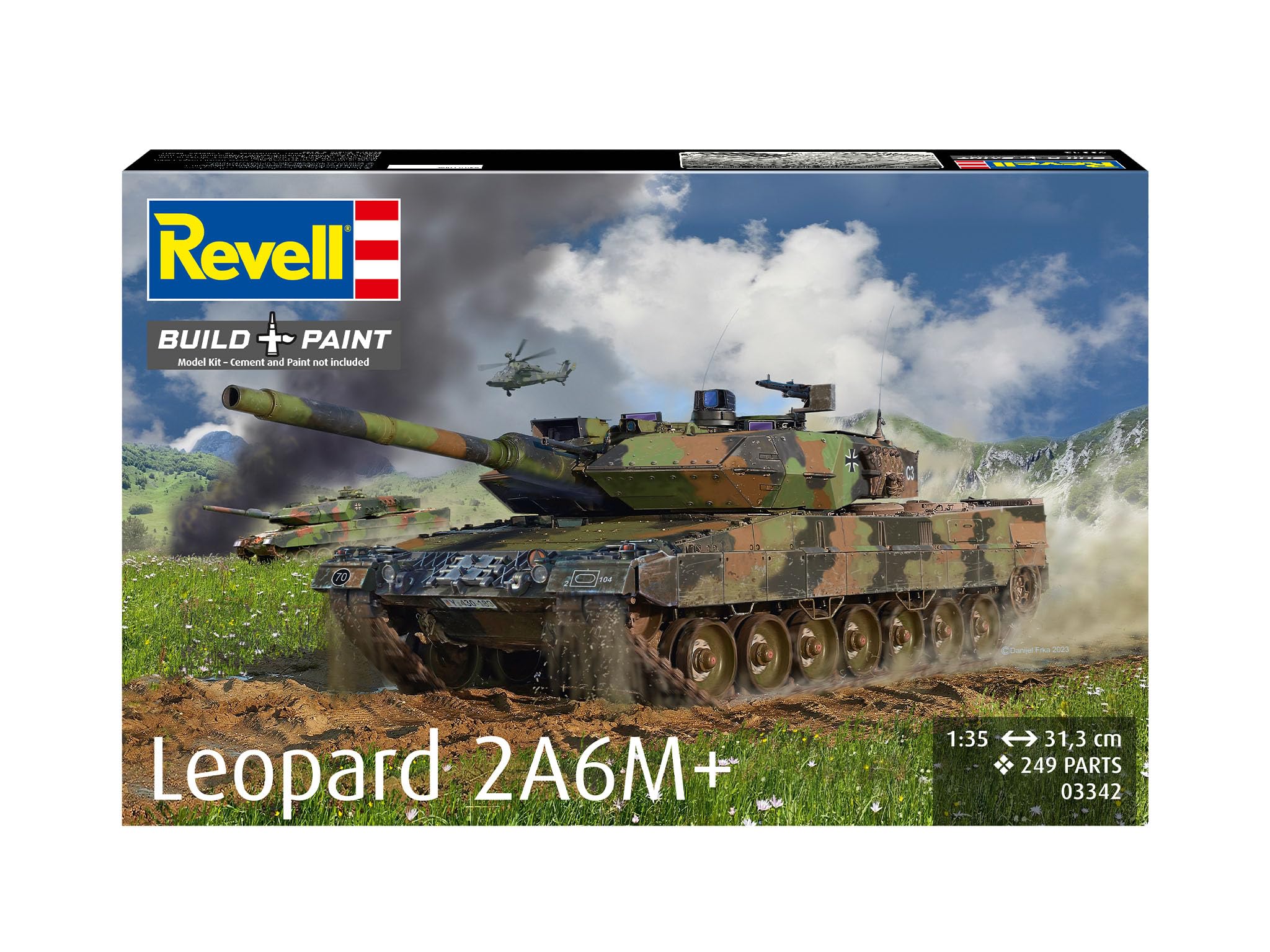 Revell Zestaw modelarski I Leopard 2 A6M + I bogaty w szczegóły zestaw pancerny na poziomie 5, 250 części, skala 1:35, dla dzieci i dorosłych od 13 lat