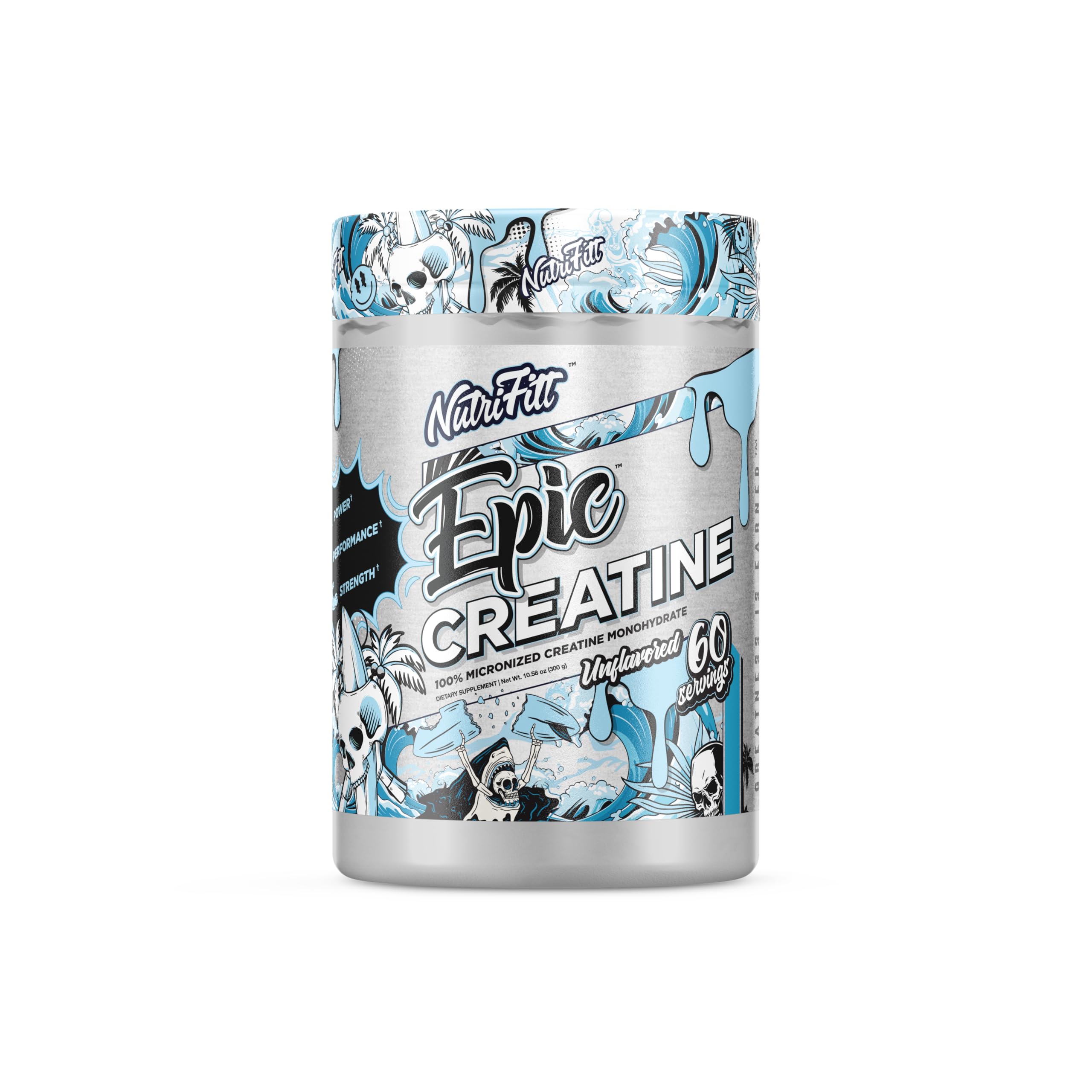 NutriFitt Epic Creatine Monohydrate Powder 60 Servings Unflavored