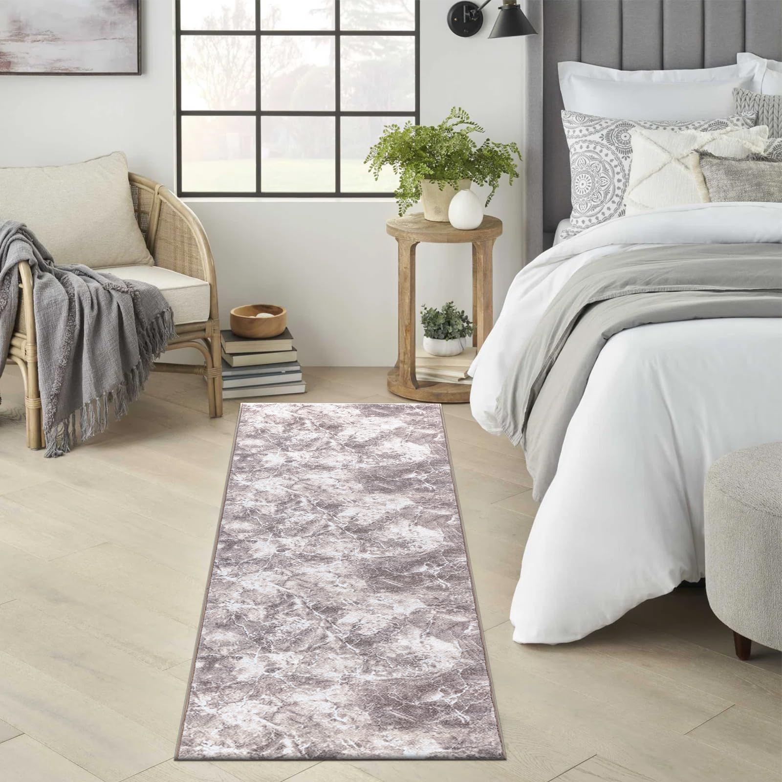renoazul® Carpet Runners for Hallways Non-Slip Long & Wide Heavy-Duty Plain | 80 x 300 cm Super Absorbent Indoor Stair Carpet and Kitchen Anti-slip Floor Mats - Greeky Rug - Grey & Black — view 18