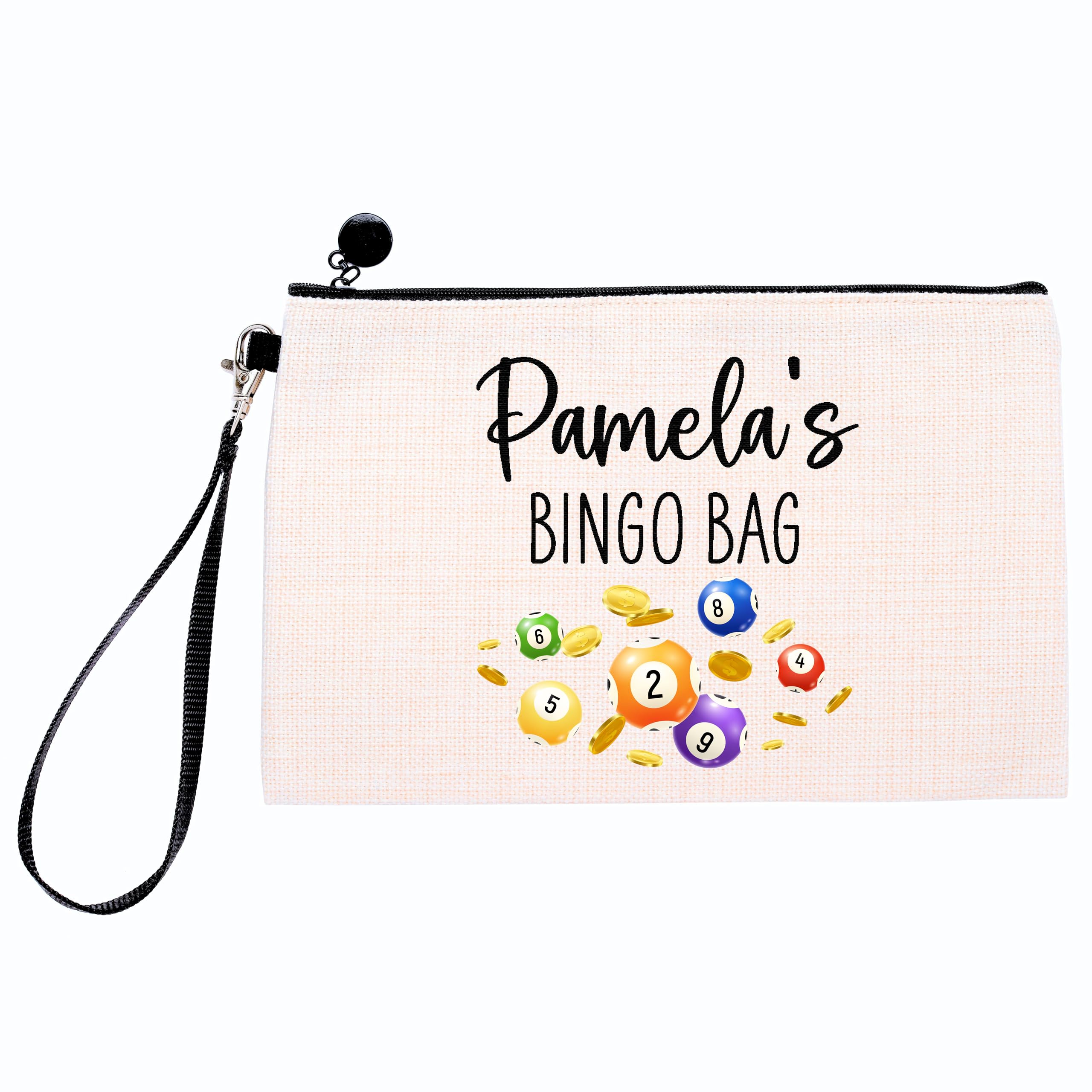 Drifting Ducks Personalised Linen Bingo Bag Gift | Custom Name Bingo Dabbers Pens Case with Custom Name