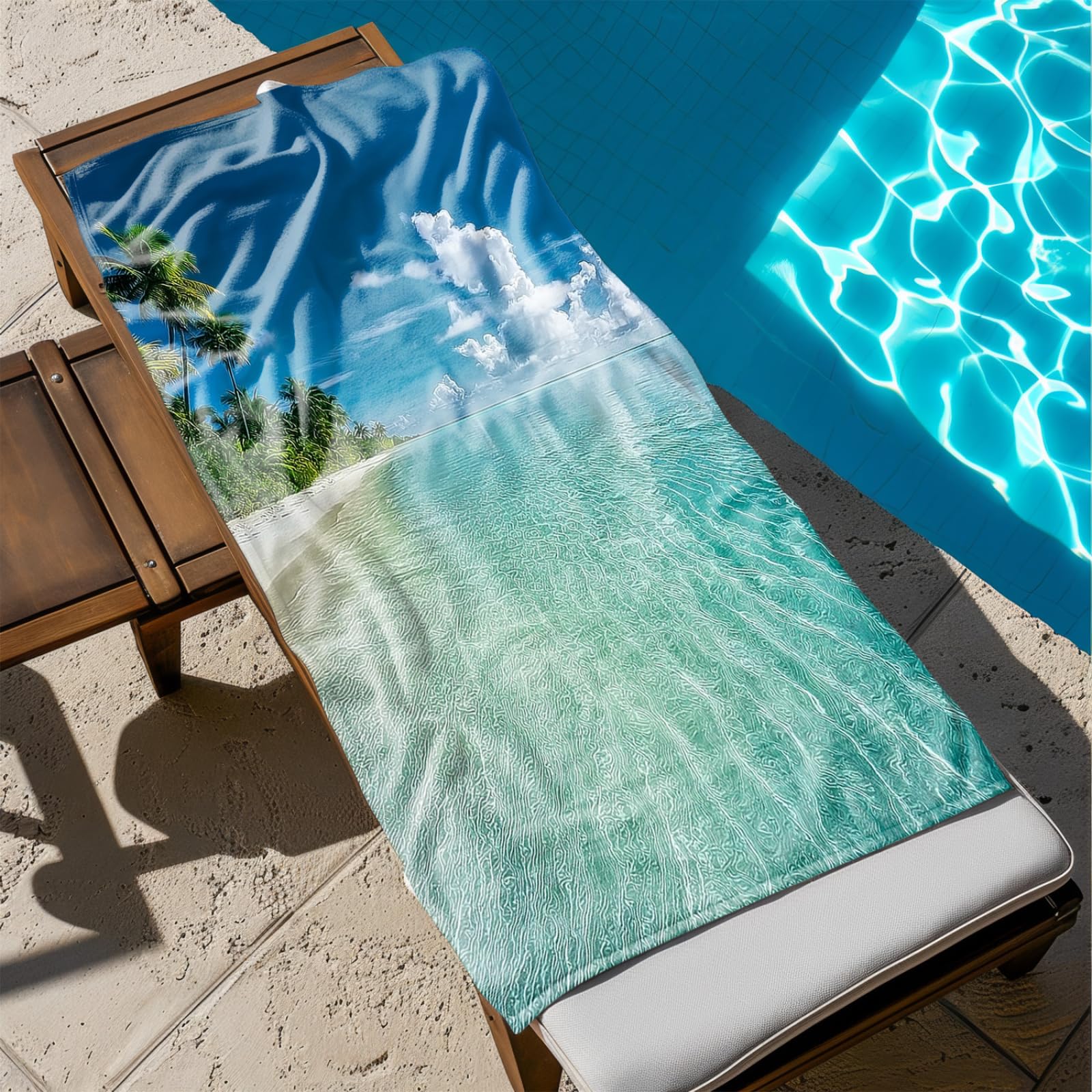 Genérico Toalla Playa Grande Azul Mar Cielo Microfibra Secado Rápido Oversize Toalla Sin Arena Súper Ligera Piscina Camping Picnic Yoga Gimnasio Y Deportes Viaje