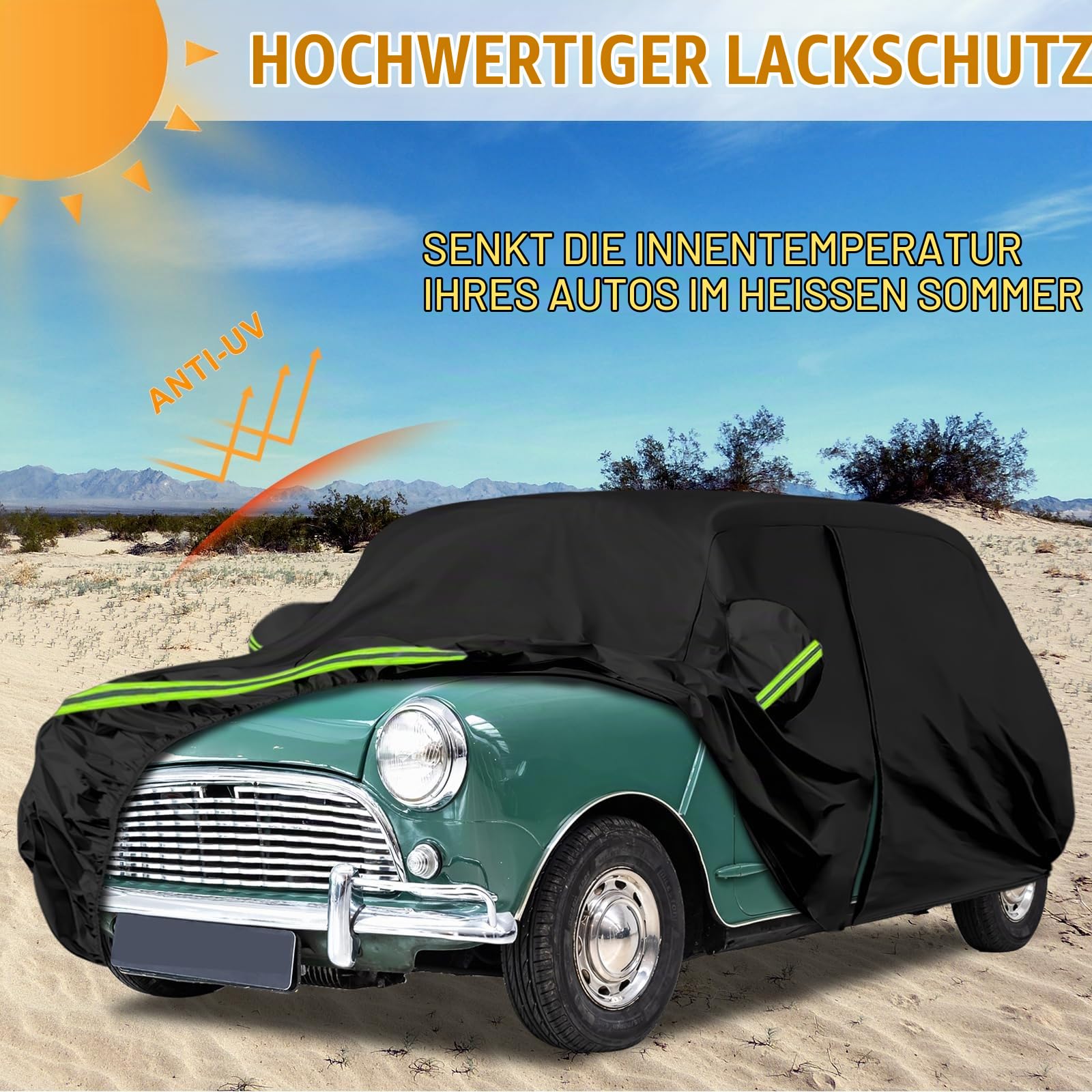 Autoabdeckung Passend für Austin Mini 1959-2000, Schwarz Vollgarage