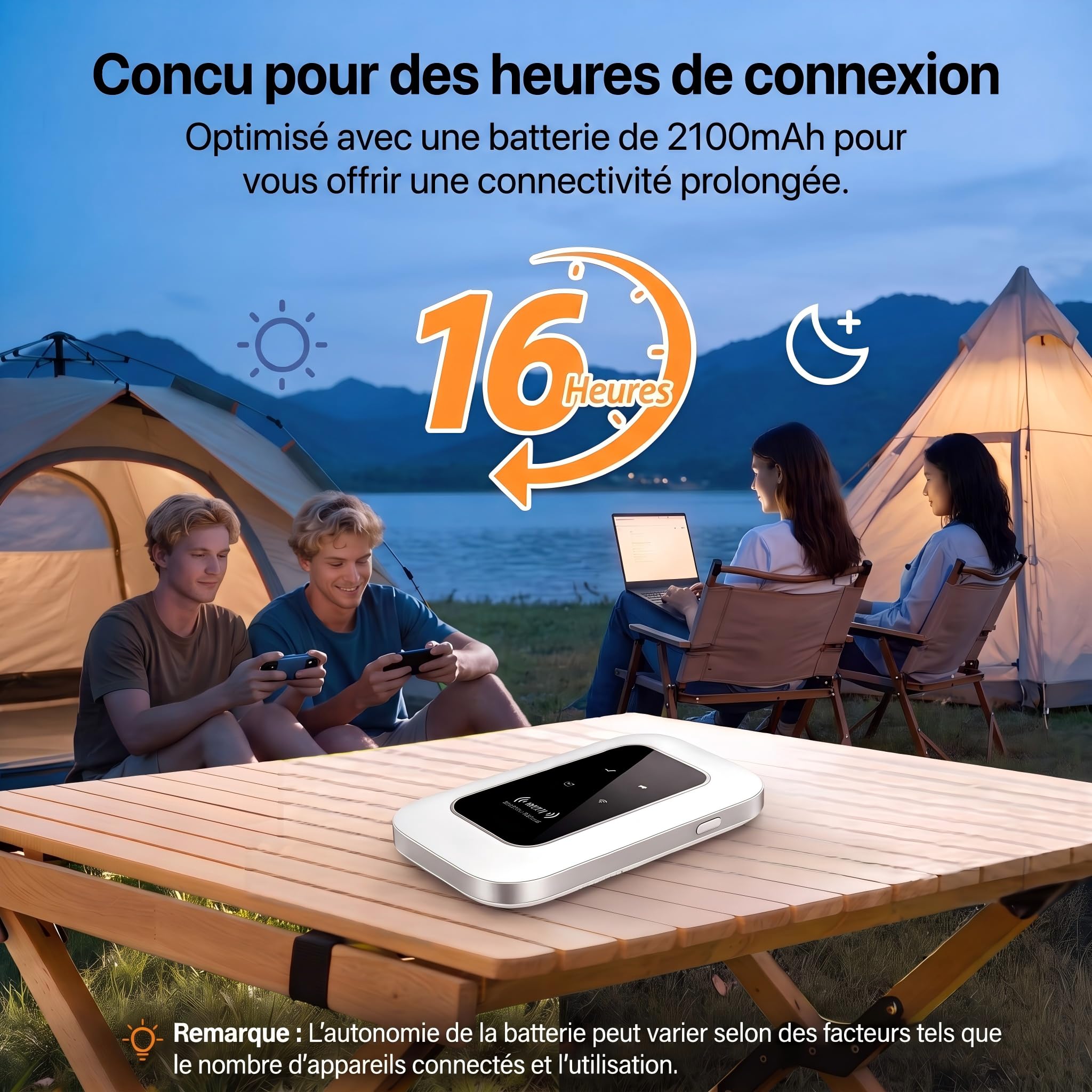 Routeur 5G Nomade WiFi 6 avec Slot SIM Déverrouillé – Modem 5G Portable Haut Débit, Connexion 5G/4G+ pour 28 Appareils, Box Internet Mobile Idéal Voyage, Télétravail, Camping-1