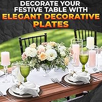 Vista 7 de Valentine Day Plastic Chargers for Dinner Plates Set of 4 – Large 13" Round Design, Colorfast and Elegant, Suitable for Dinner Settings, Weddings