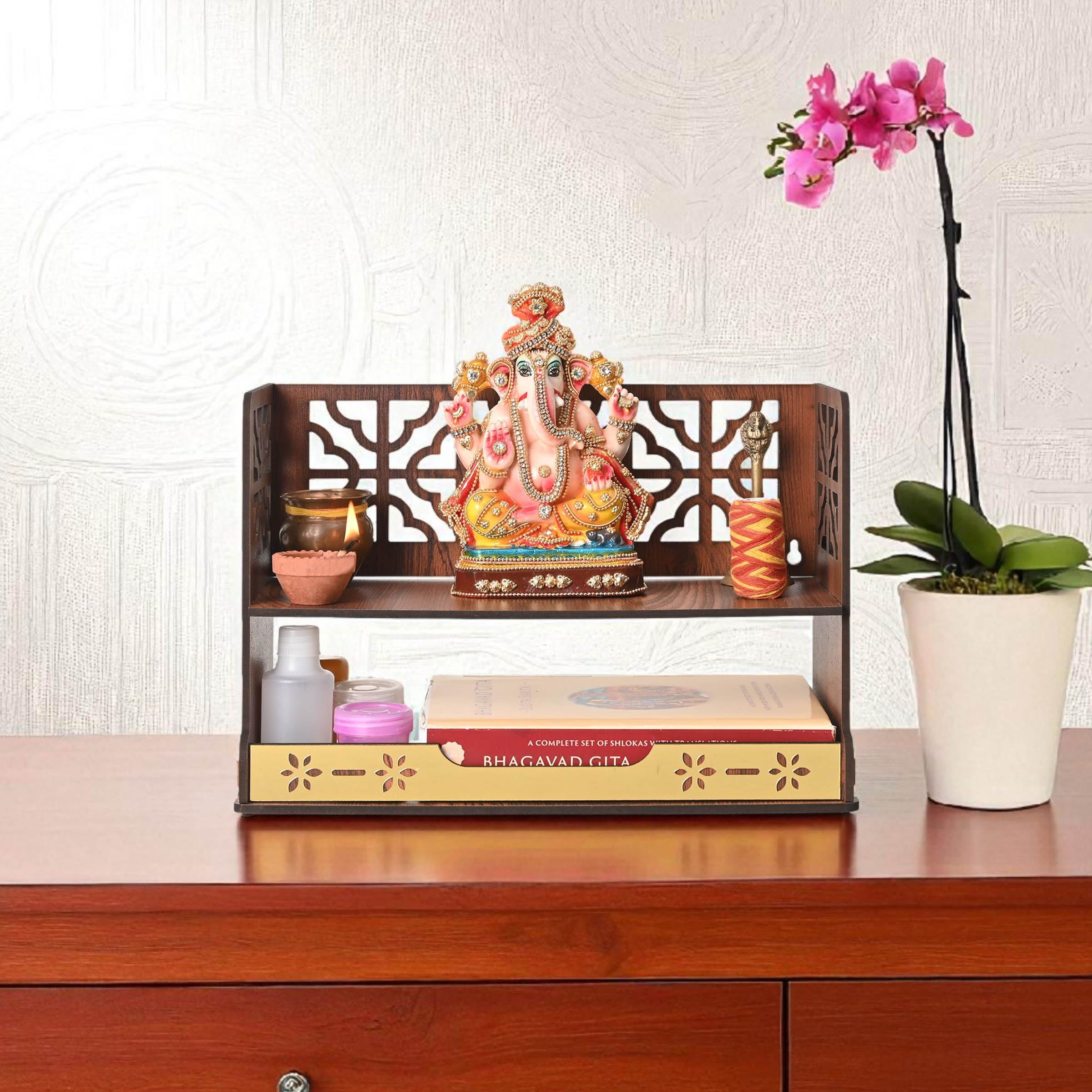 Compact Wooden Pooja Mandir - Home & Office Temple -6 Compact Wooden Pooja Mandir - Home & Office Temple -6