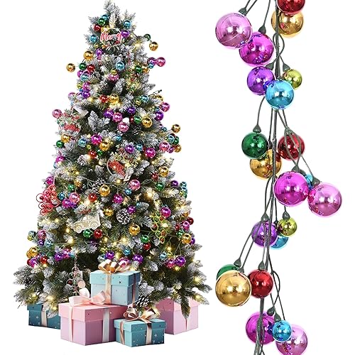 Ball Christmas Garland Dailyart 4ft 48pcs Colorful Christmas Balls Ornaments