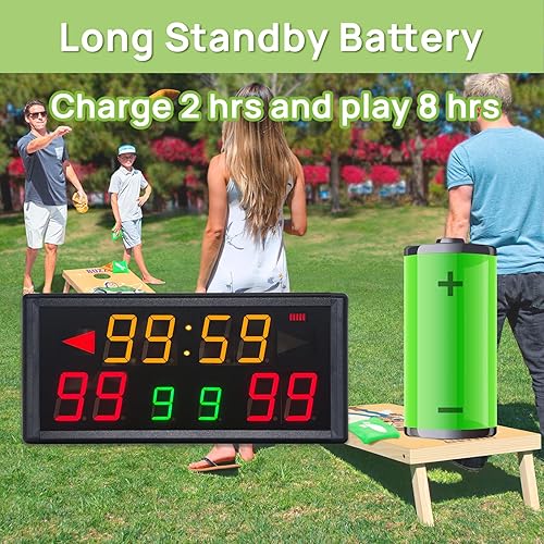 Miniatura 3 de YZ LED Portble Electronic Scoreboard with Timer Clock, Digital Scoreboard with Remote, Basketball Scoreboard with Shot Clock, Battery Powered