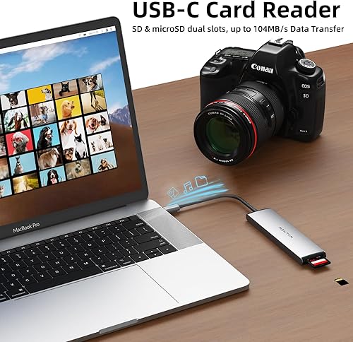 Miniatura 5 de WALNEW Hub USB-C 7 en 1 con HDMI 4K, 100 W PD, puerto de datos de 5 Gbps (1 tipo C y 2 USB 3.0), lector SDTF, adaptador multipuerto USB Dongle para