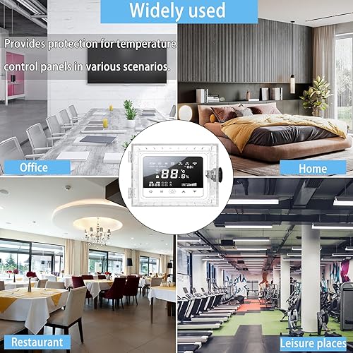 Miniatura 7 de Young Dance Caja de bloqueo universal de combinación de termostato, protector de termostato grande transparente para termostatos de pared, cubierta