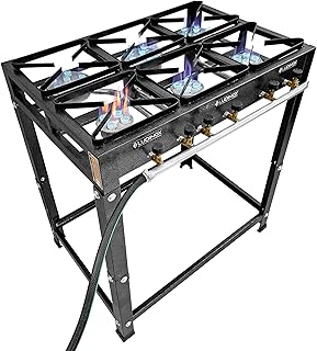 Fogão 6 Bocas 20x20 Piso Industrial Alta Pressão com Mangueira Ludinox