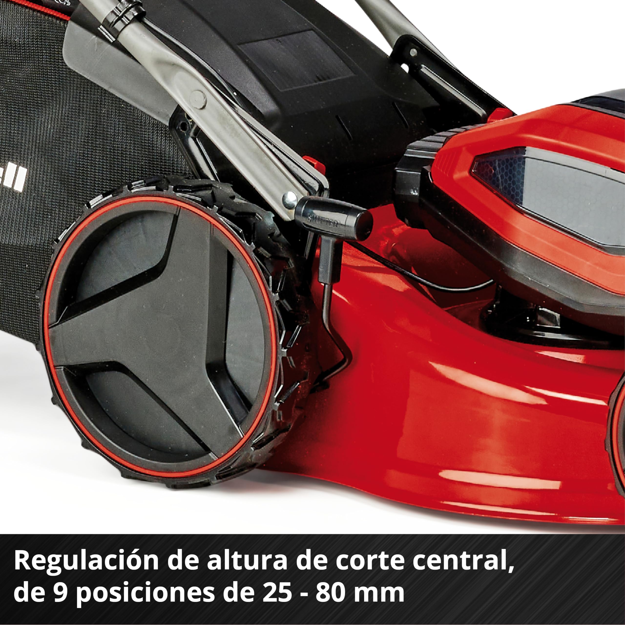 Einhell Professional Cortacésped con batería GP-CM 36/47 S Li BL Power X-Change (36 V, 47 cm de ancho de corte, hasta 700 m², sin escobillas, cesta 65 L, incl. 4x4,0Ah baterías, 2x Twincharger)