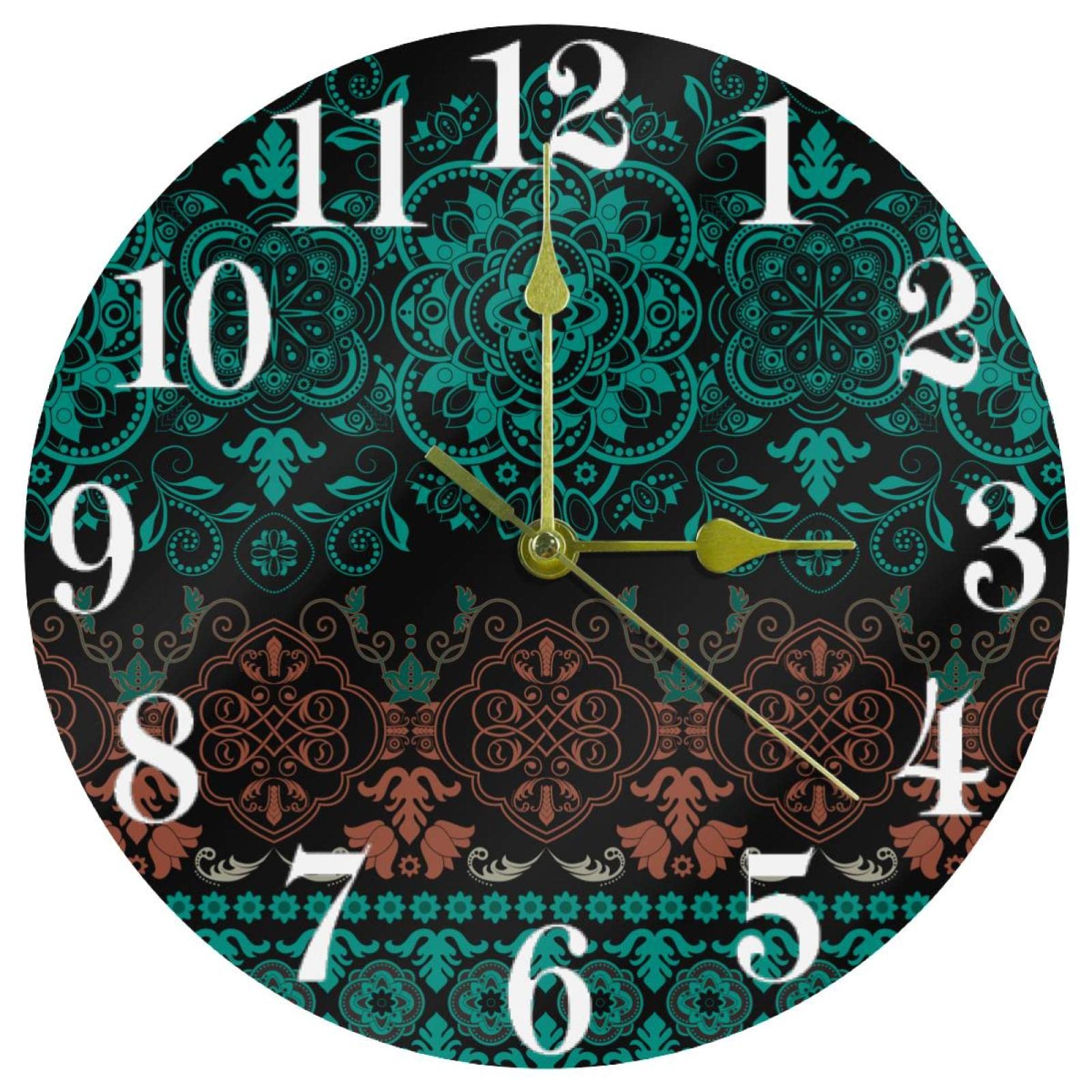 Horloge murale bohème silencieuse 25,4 cm : fini le bruit du tic-tac