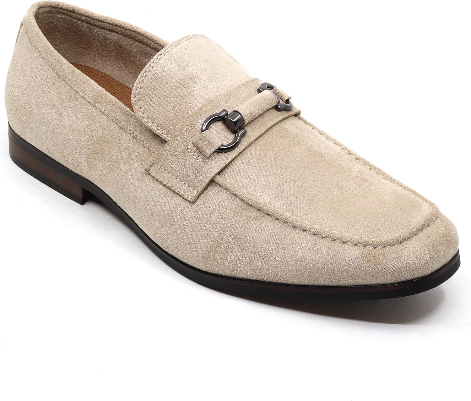 Metrocharm Men's Business Casual Style Loafers with Metal Bit, Slip-On Dress Shoes ARTHUR-03