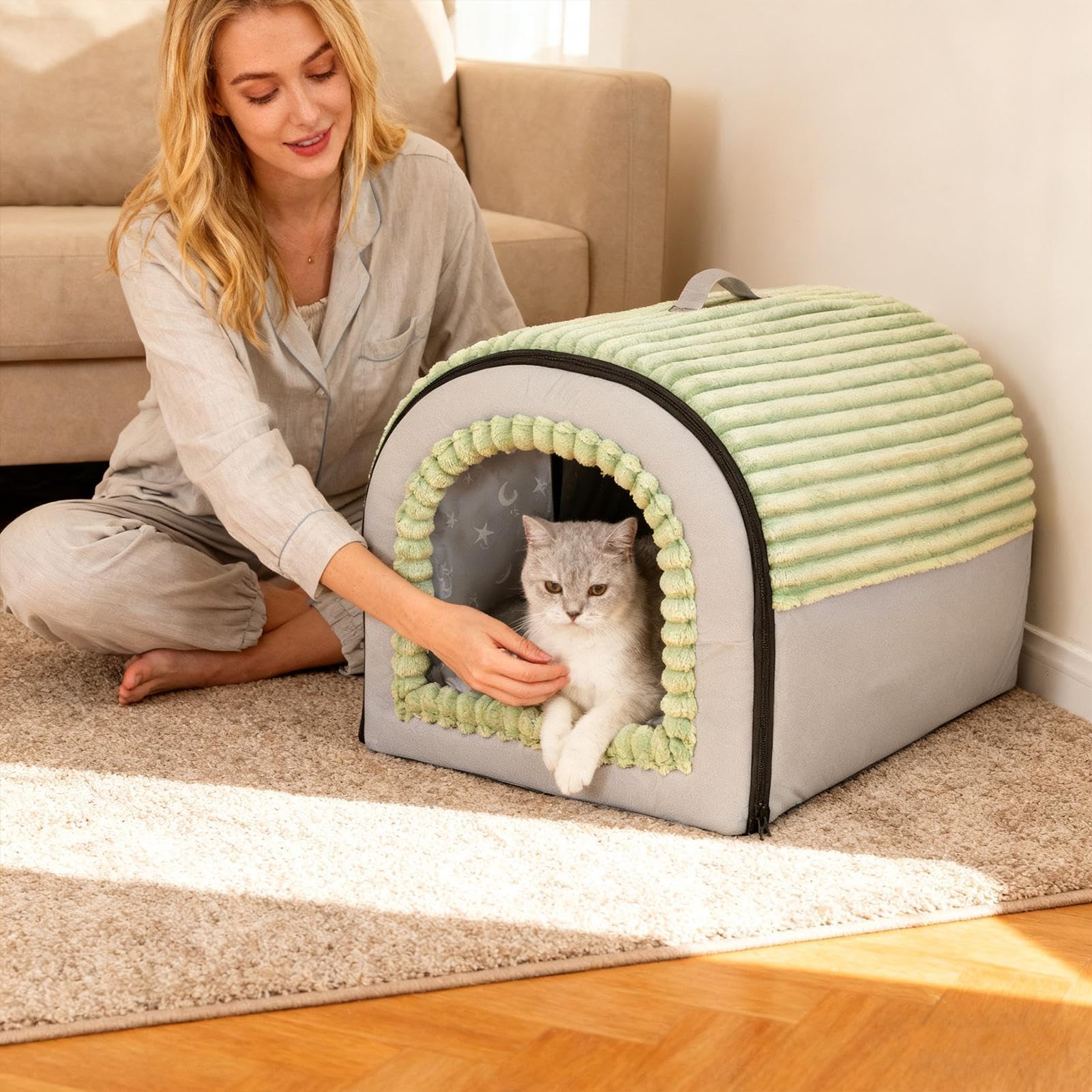 Cama Cueva Para Gatos Refugio Para Mascotas Desmontable | Tienda Para Gatos Lavable Para Cachorros En Hogar Sala De Estar Dormitorio Área De Juegos Apartamento