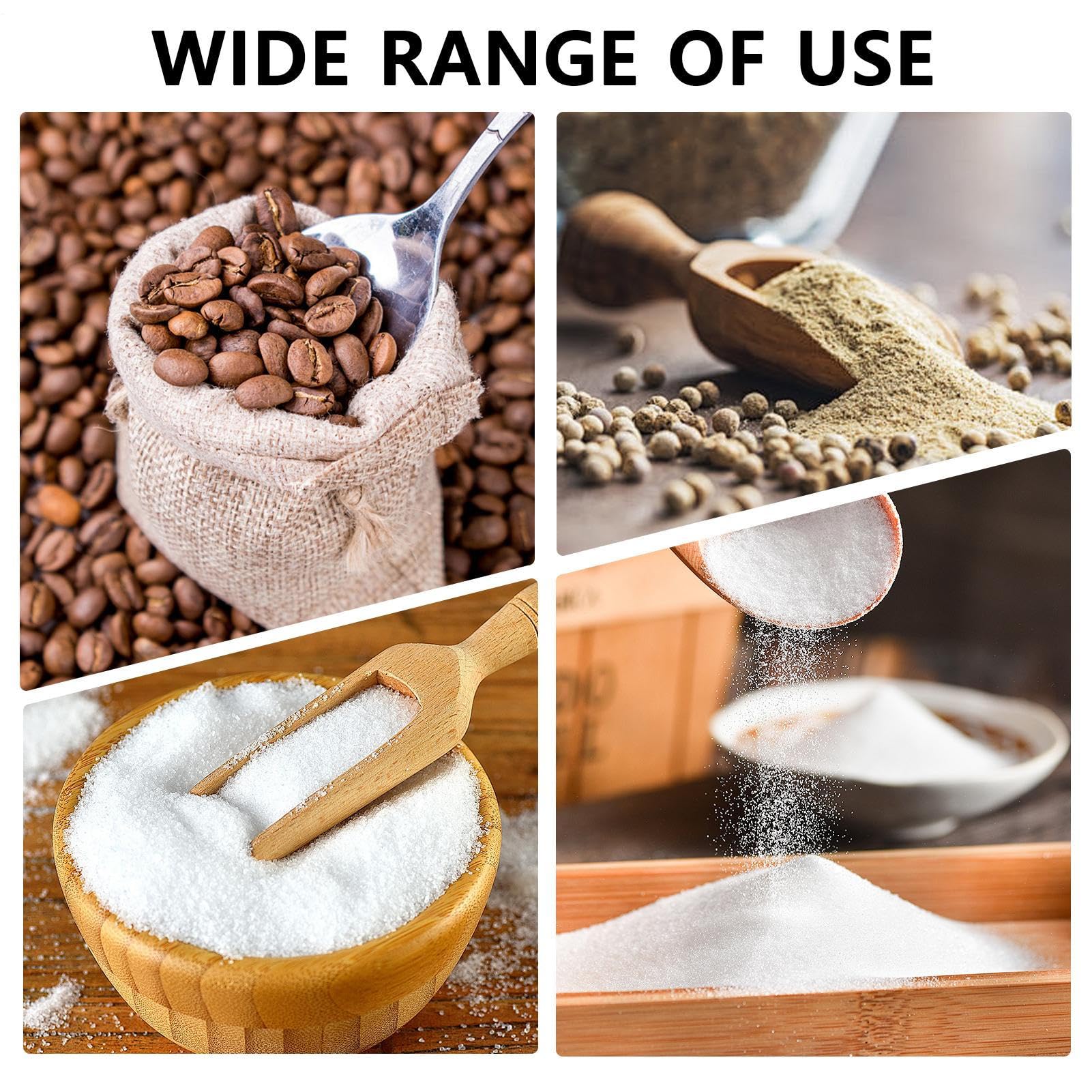 Salt Cellar - Barattolo per sale marino con coperchio girevole magnetico, ciotola in legno a 2 strati con cucchiaio per riporre pepe, caffè, zucchero, decapaggio, cucina, piano di lavoro e