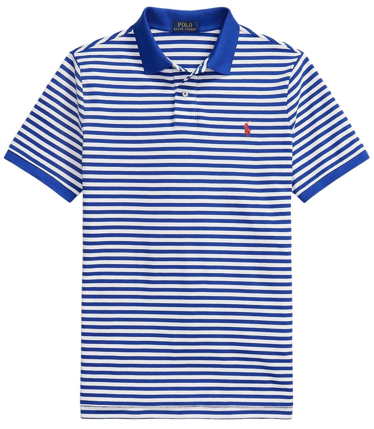 POLO RALPH LAUREN Men's New Classic Fit Polo Shirt X-Large Stripped Blue Saturn / White