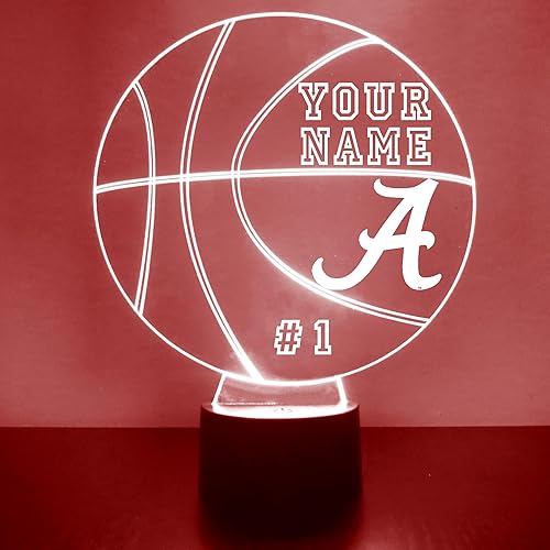 Miniatura 15 de Letrero LED personalizado de baloncesto de los Wolverines de la Universidad de Michigan, lámpara de luz nocturna con control remoto y nombre o