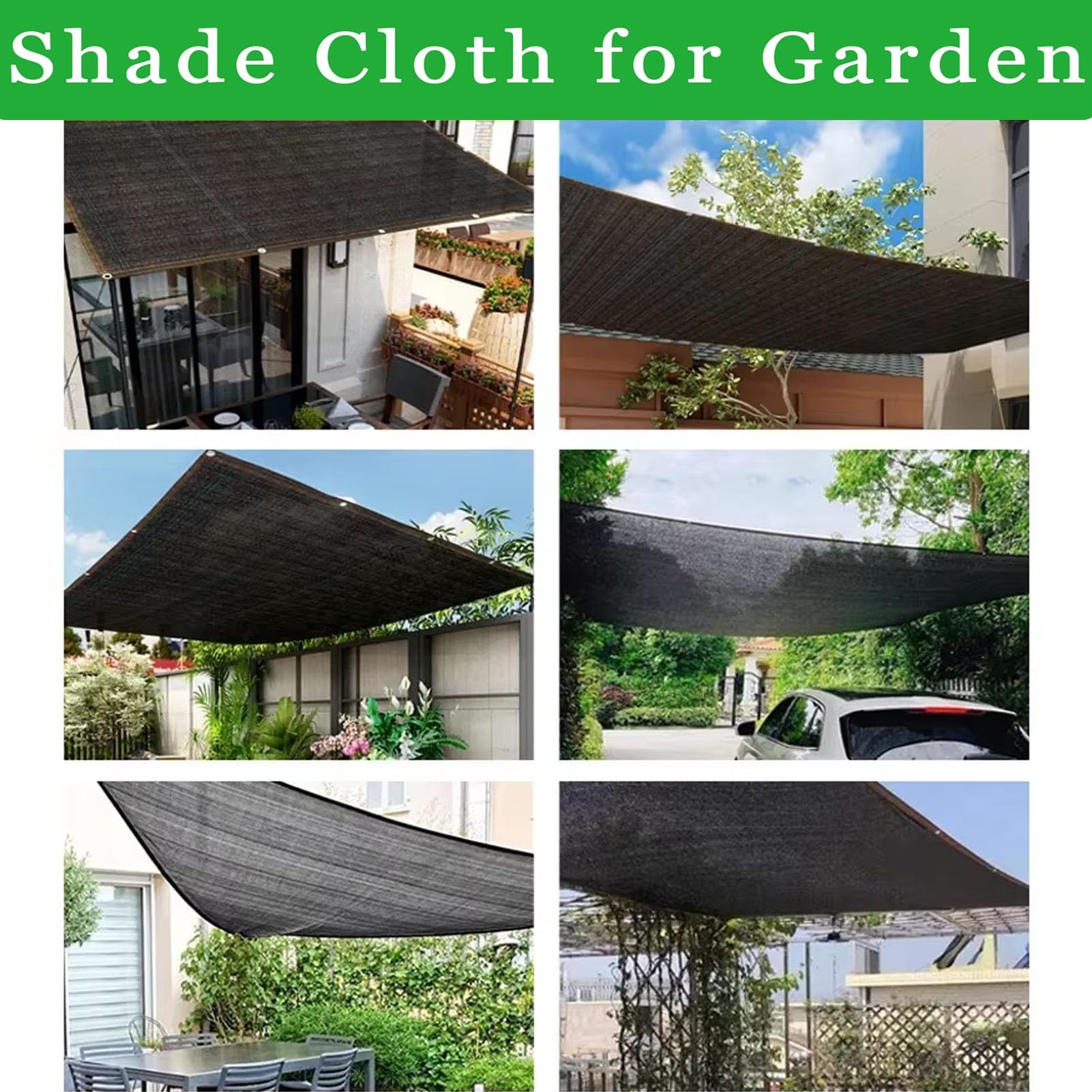 Telo ombreggiante 80% resistente ai raggi UV, 2,3 x 7,2 m, durevole copertura in rete per giardino, serra, pergolato, ideale per piante, fiori, fienili e cucce con occhielli