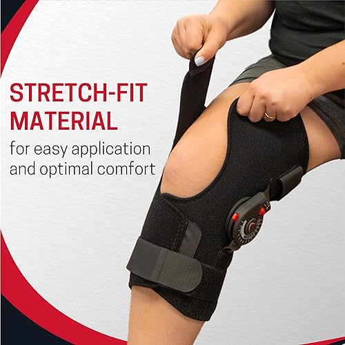 Miniatura 3 de Rally ROM Rodillera con bisagras, soporte de rodilla de compresión ajustable con bisagras ROM extraíbles y control de flexibilidad de bloqueo de