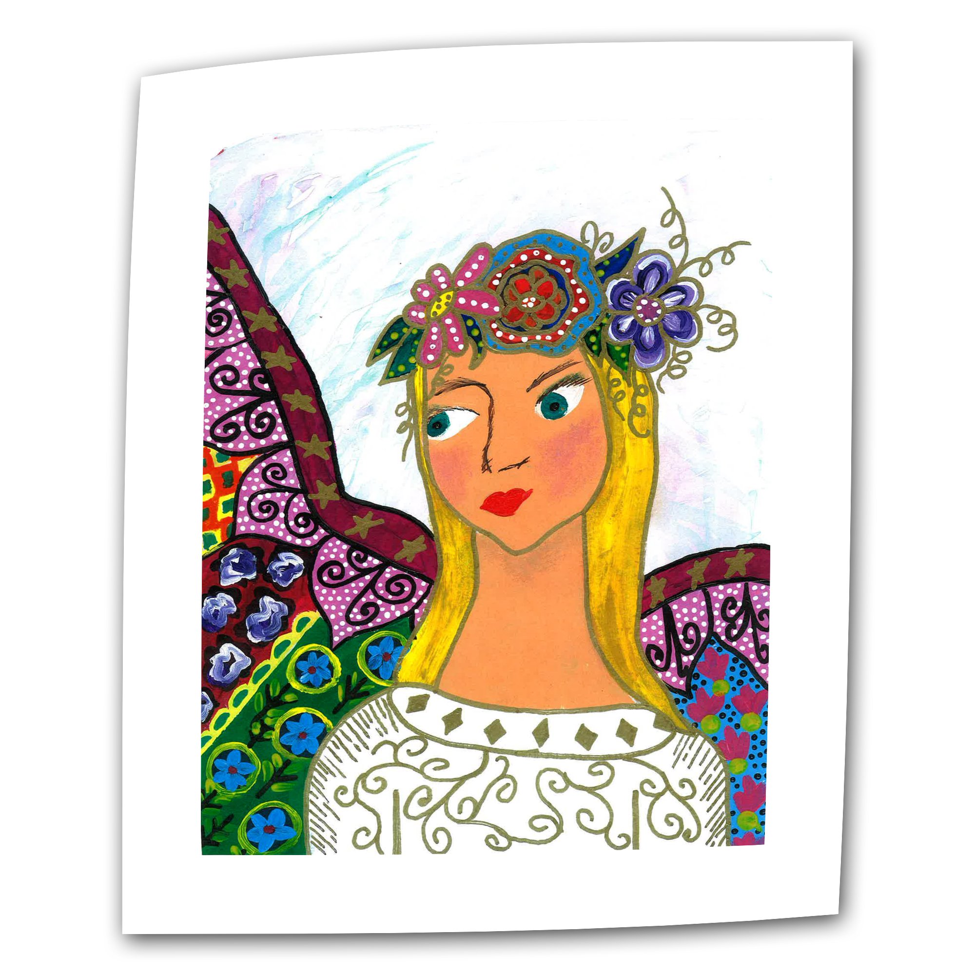 ArtWallAngel Ellen by Debra Purcell Unwrapped Canvas Art with 2-Inch Accent Border, 18 by 24-Inch