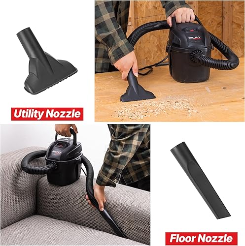 Miniatura 20 de Shop-Vac 2021005, Micro aspiradora húmeda y seca, 1 galón, manguera de 1.25 pulgadas de diámetro x 4 pies, 50 CFM, (1 paquete) y 9061400 varitas